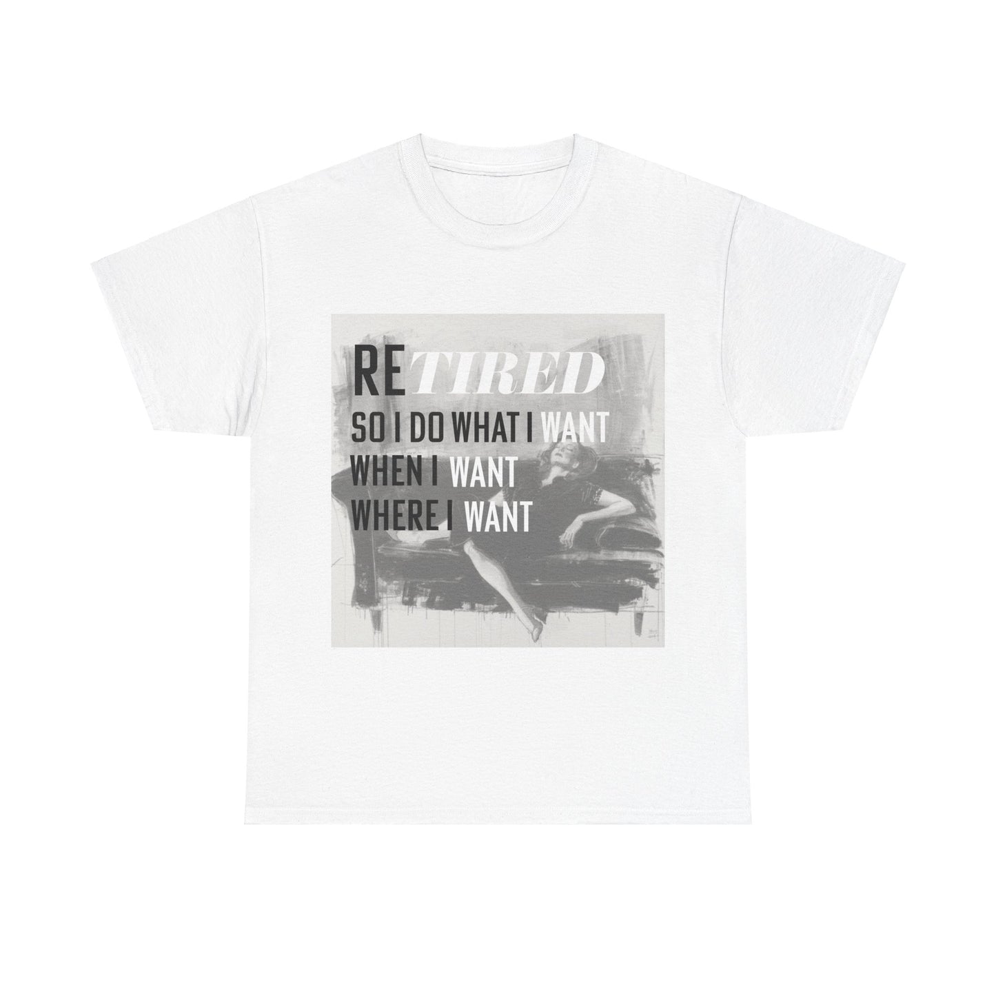 "RE TIRED" Unisex Heavy Cotton Tee