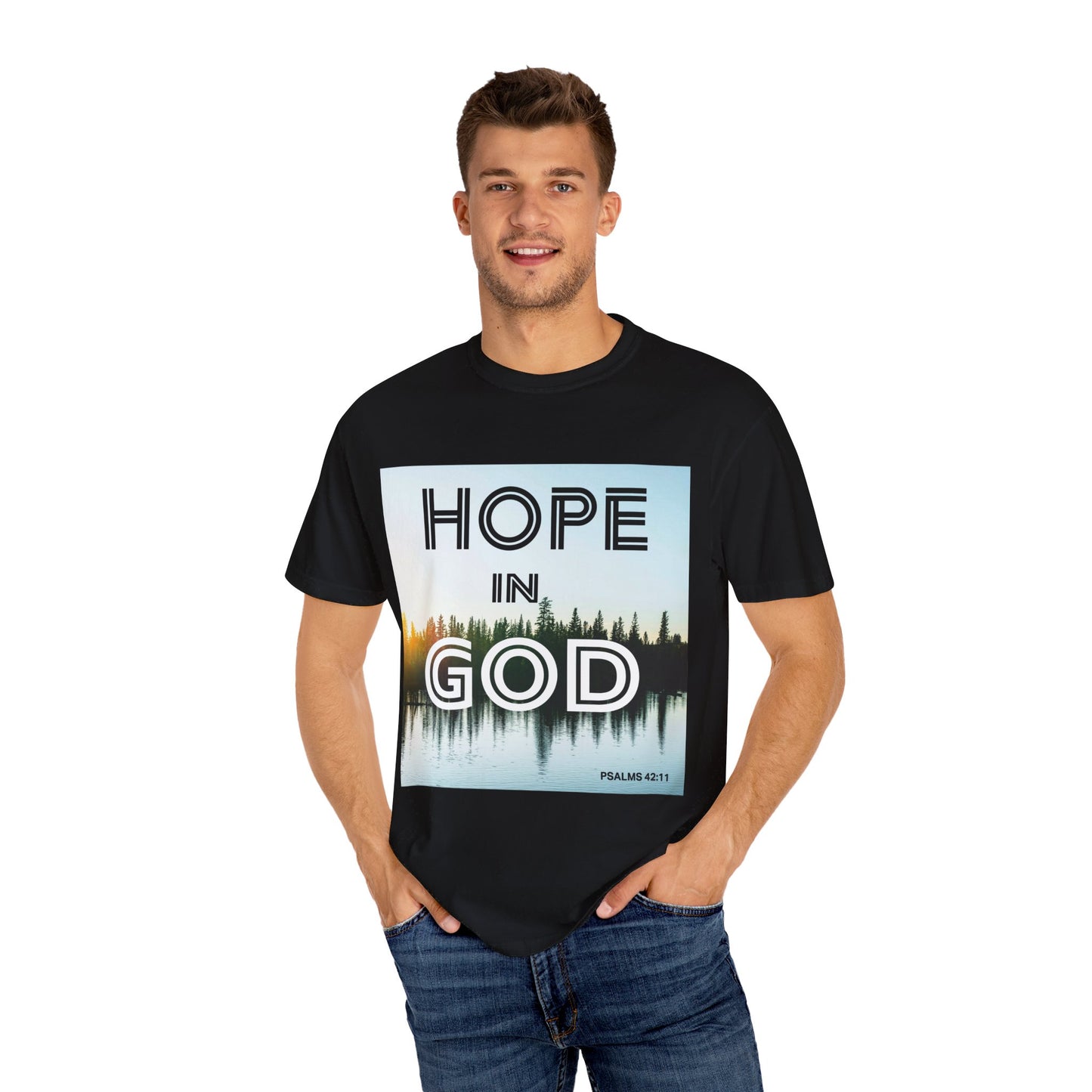 "HOPE IN GOD" Unisex Garment-Dyed T-shirt